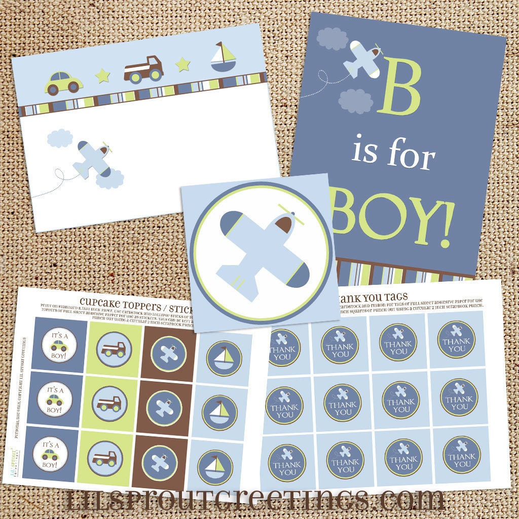 Transportation Baby Shower Printable Package- custom lsiting