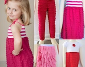 Ruffle Fabric Tutorials Bundle eBook - Leggings, Dresses, Skirt, more - PDF Sewing Pattern