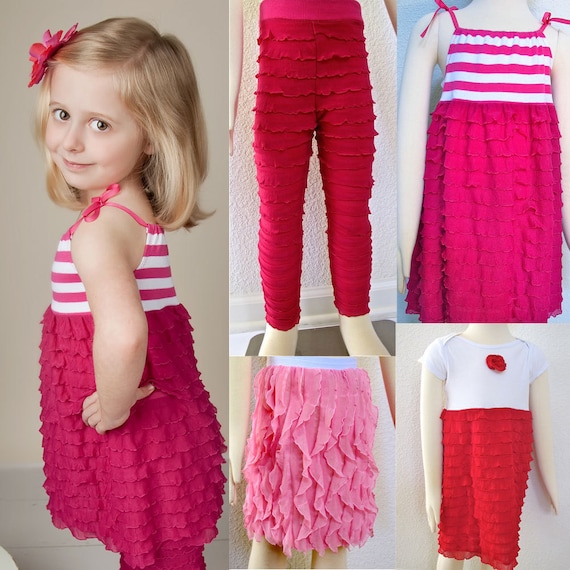 Ruffle Fabric Tutorials Bundle eBook - Leggings, Dresses, Skirt, more - PDF Sewing Pattern