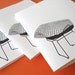 diamond wire chair notes / mid century modern stationery / set of 6 blank cards