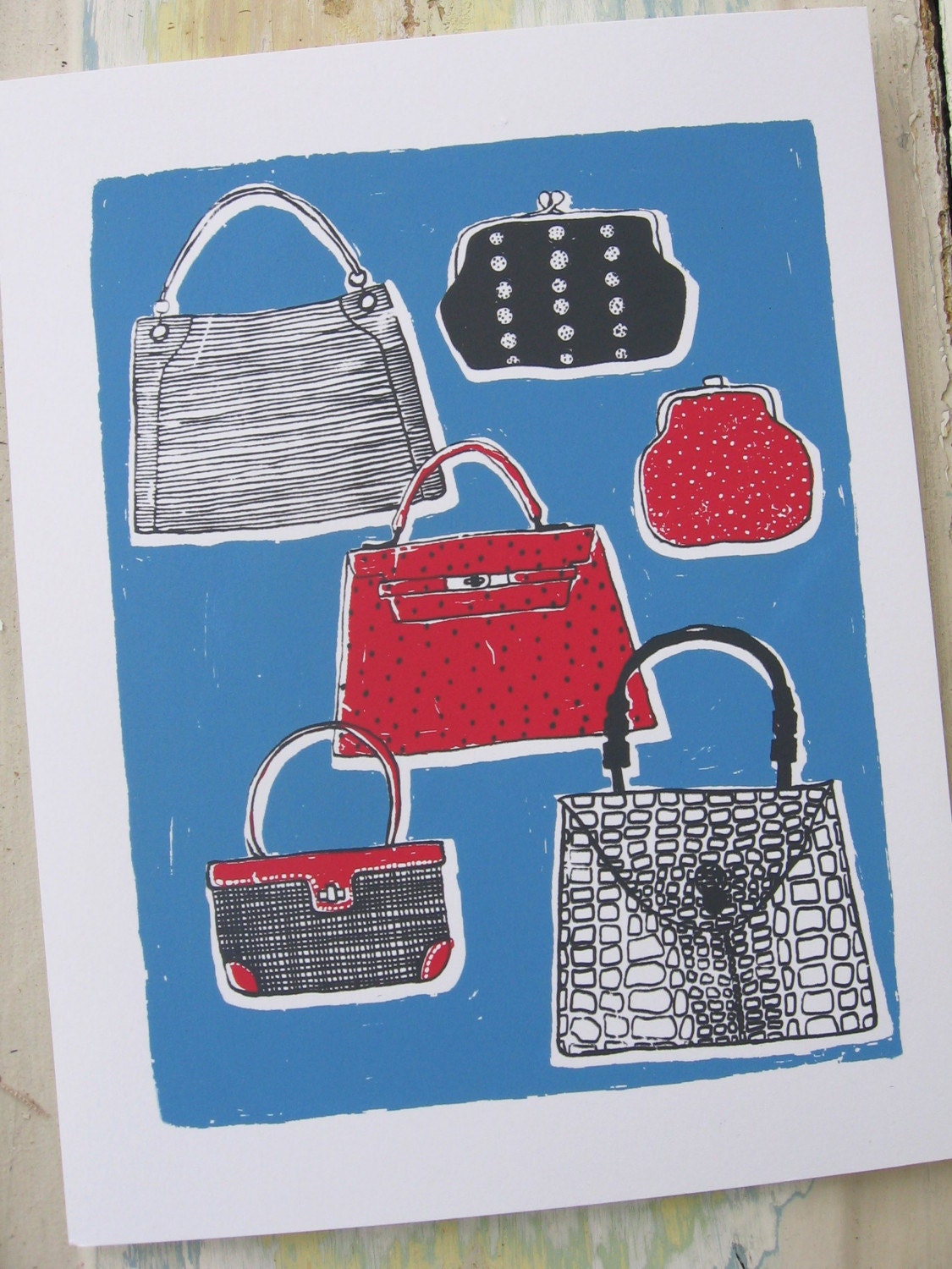 SALE - All My Handbags Hand-Silkscreened Print