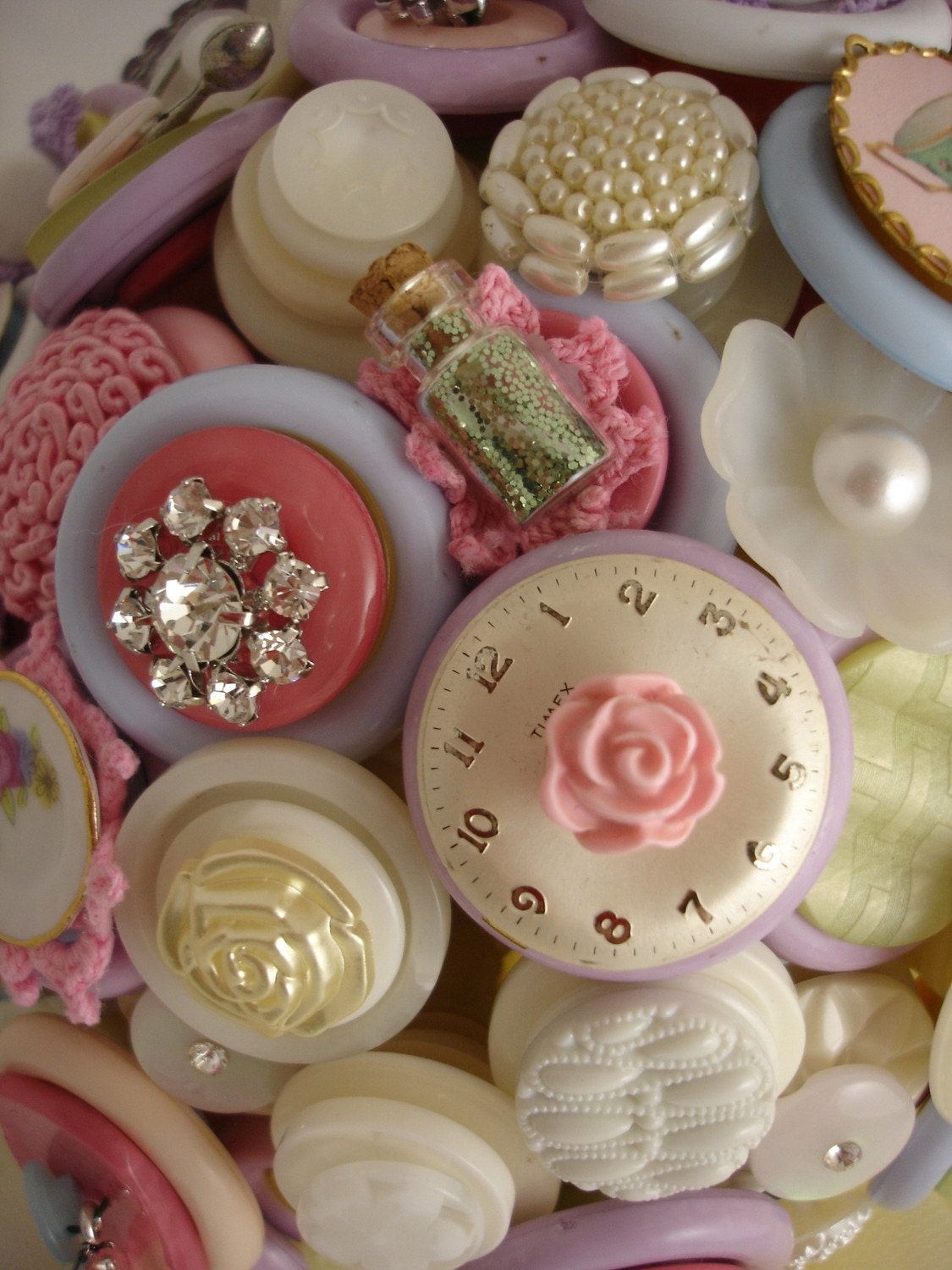 Alices Tea Party Wedding Bridal Button Bouquet and Boutonniere
