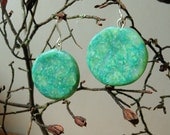 Faux Stone Green Polymer Clay Earrings
