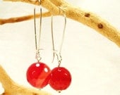red drop earring