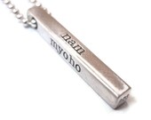 Sterling bar necklace for him or her