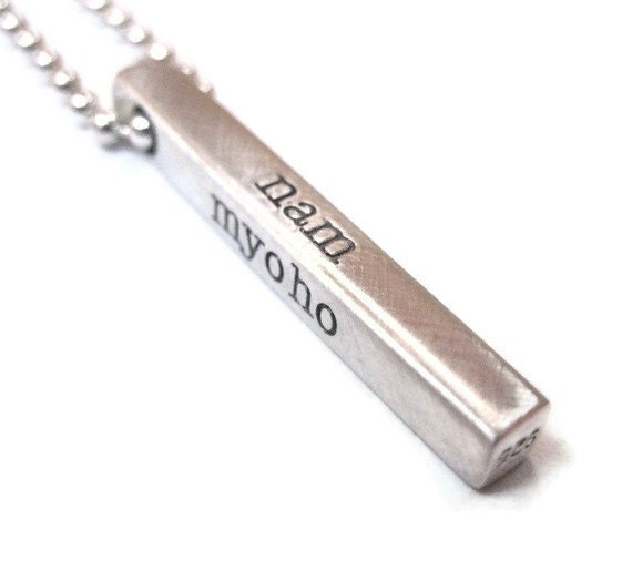 Sterling bar necklace for him or her