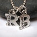 Mommy necklace THREE letters Hand stamped jewelry initial charm necklace