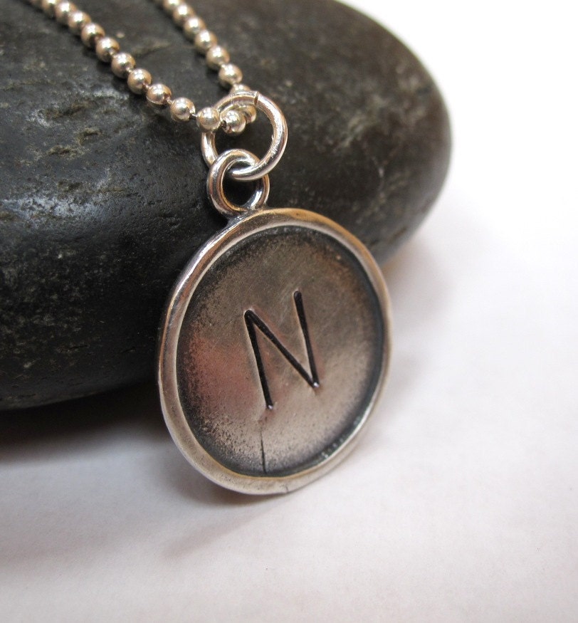 Rustic rimmed sterling silver disc necklace