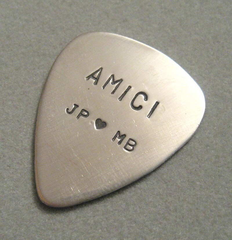Sterling hand stamped guitar pick