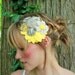 Flower Cluster Headband - Yellow, Gray and Tan
