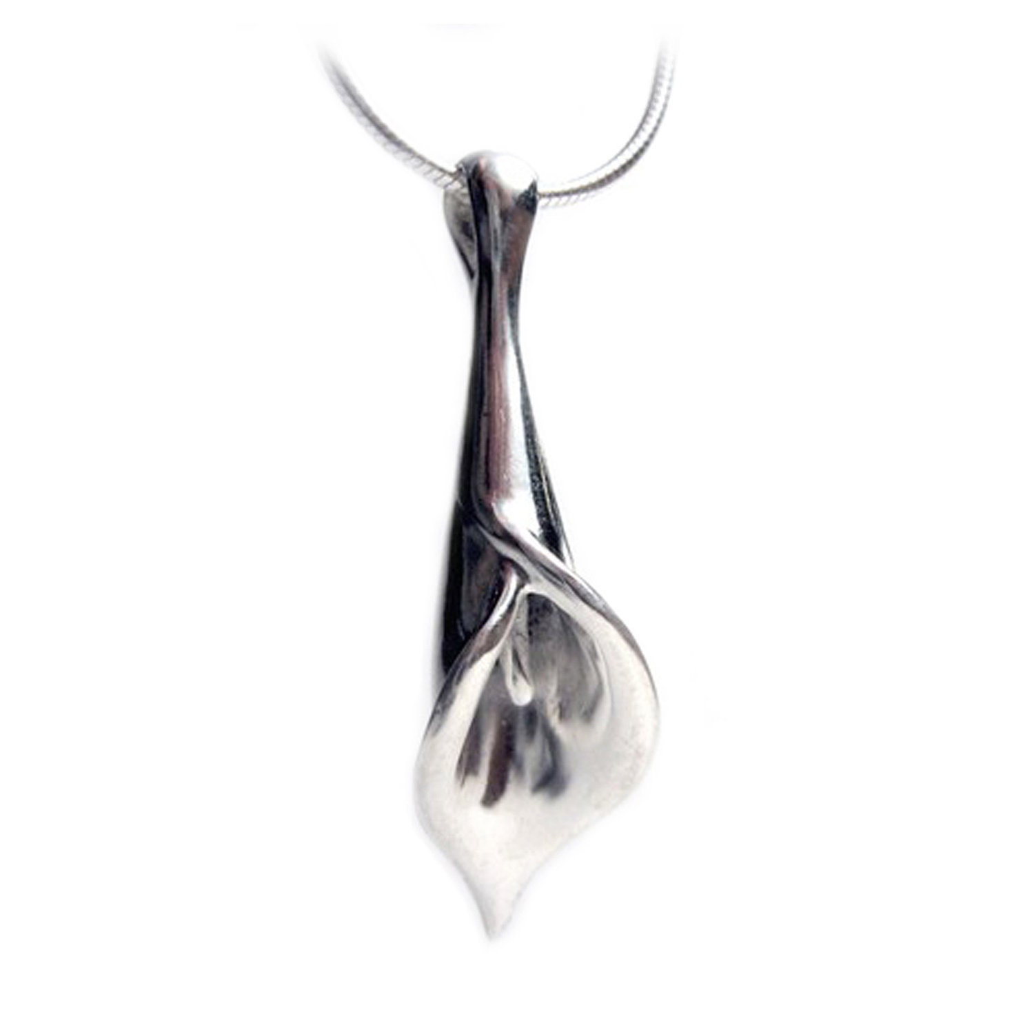 Silver Calla Lilly - Necklace - Solid Sterling Silver - Free Gift Wrapping - Rickson Jewellery