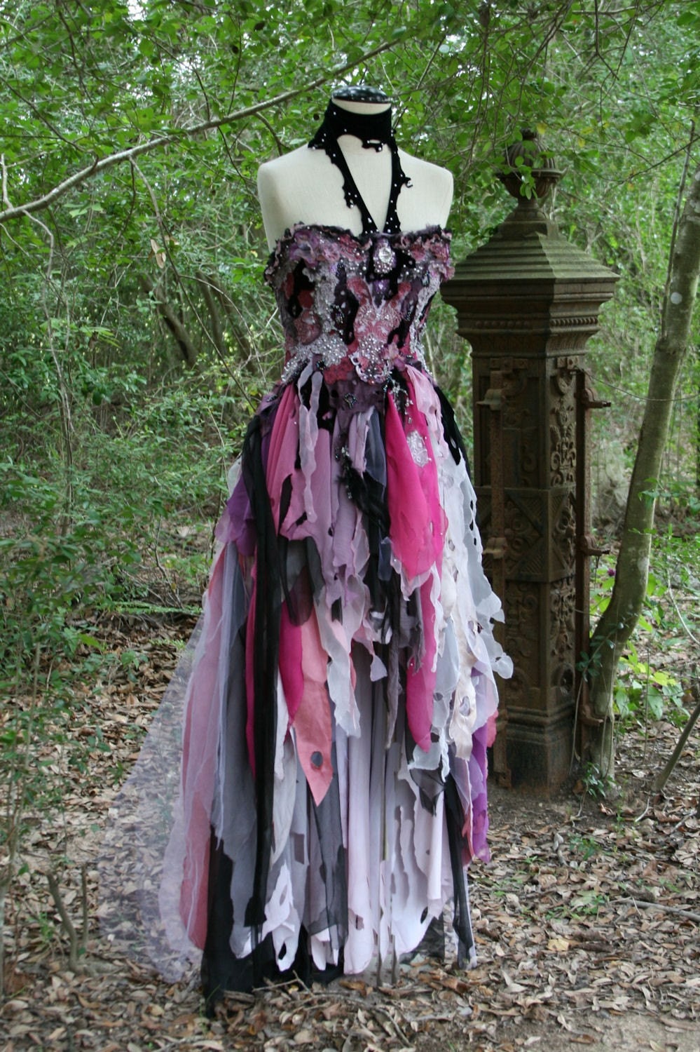 Dream Bohemian Fantasy Steampunk Vampire Goth Witch Wedding Gown OOAK