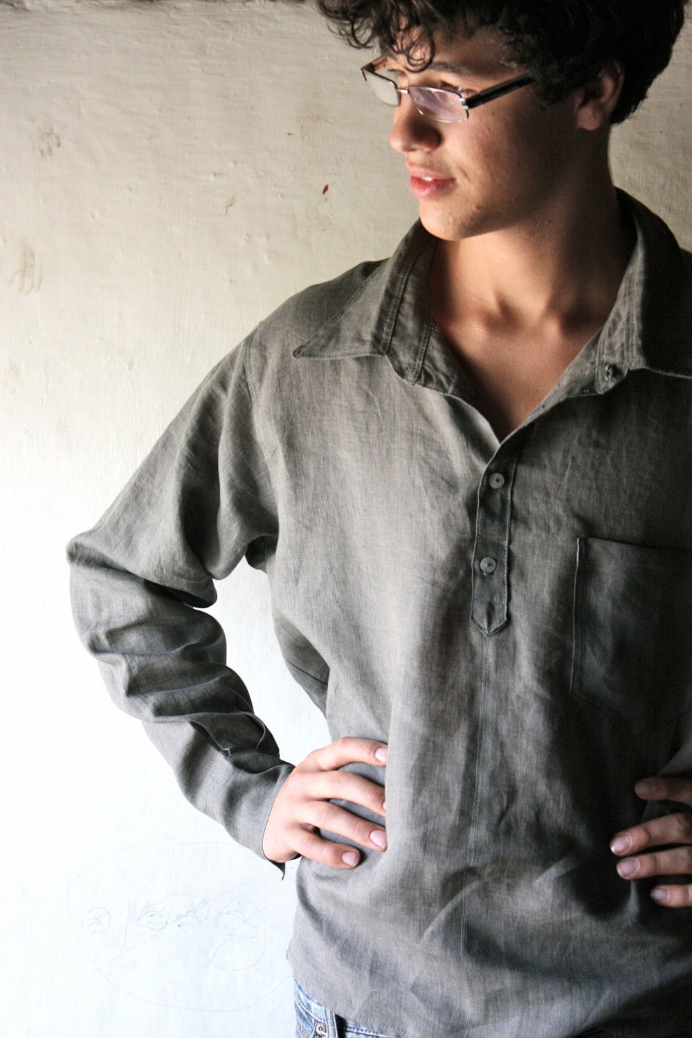 Mens Linen Shirt  - Custom made