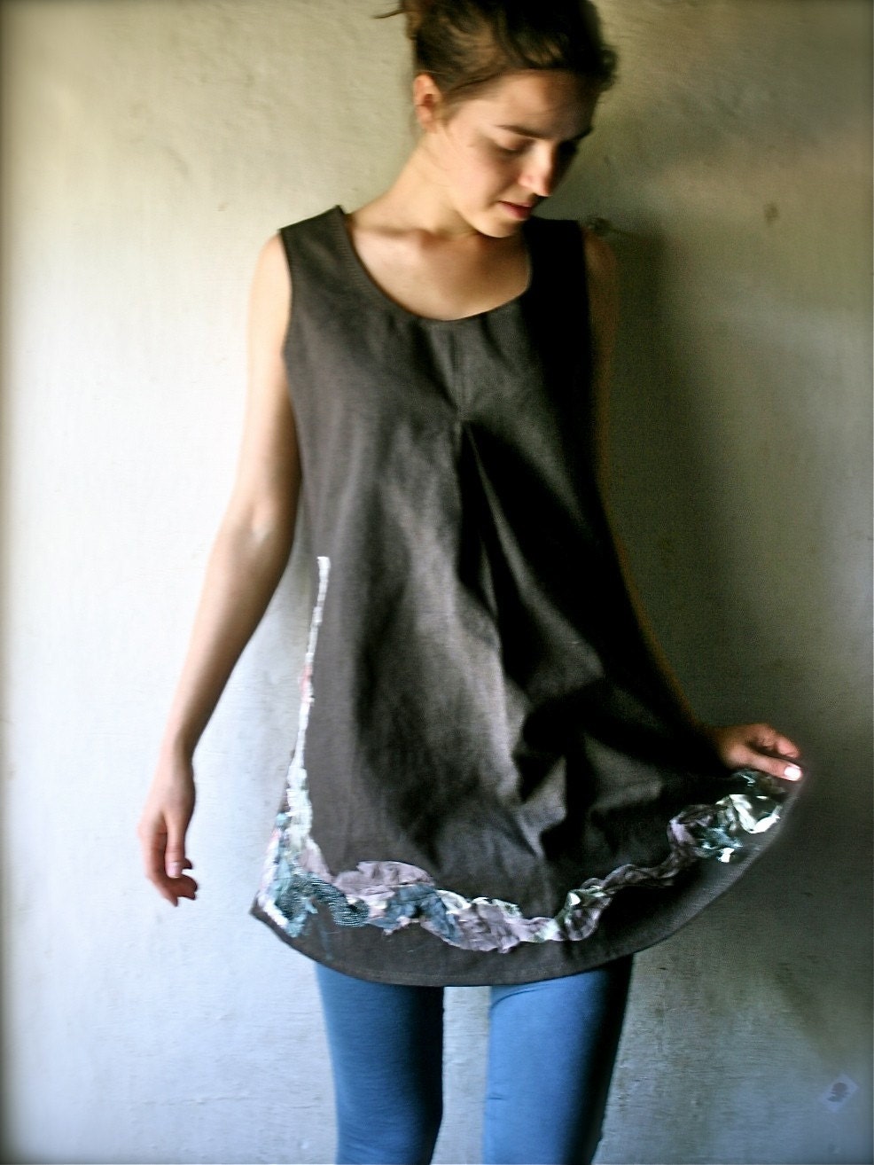 Brown Cotton Canvas Dress