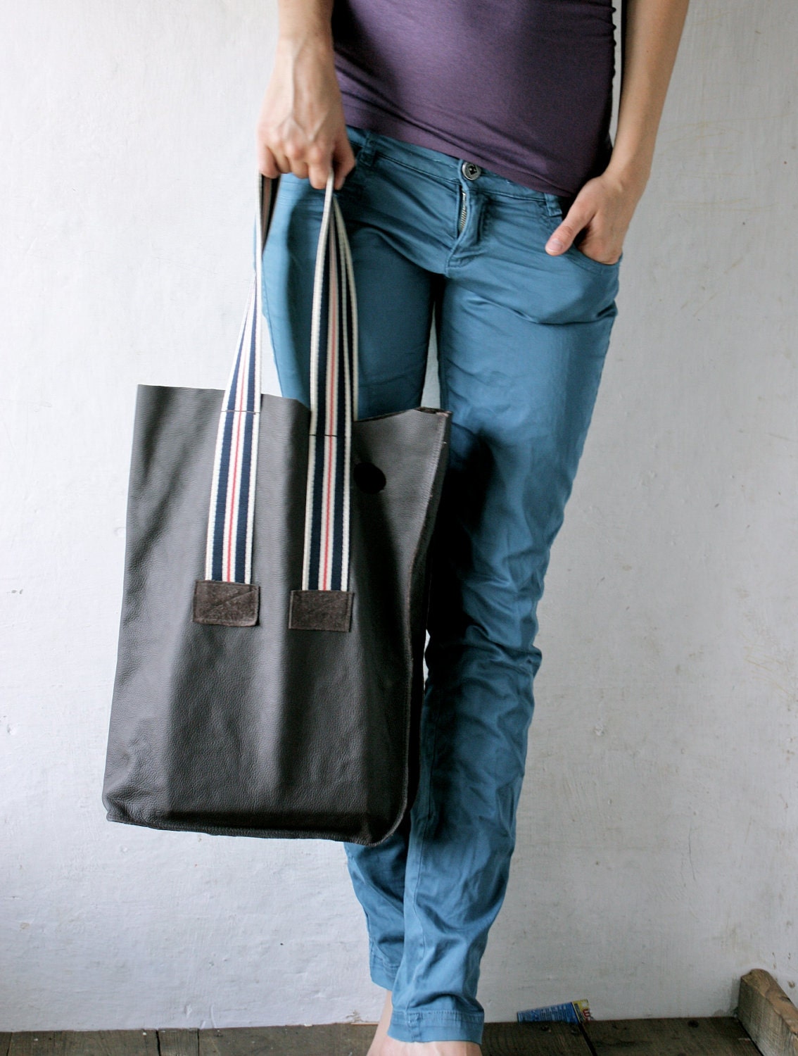 Tote Bag - Brown Genuine Leather