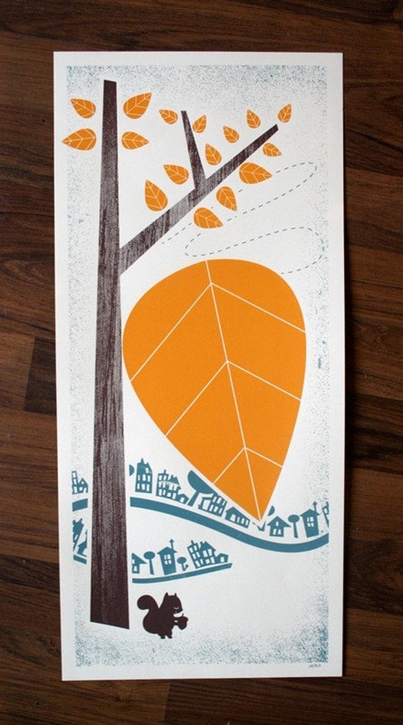 Autumn Artprint - Limited Edition Silkscreen Print 10 x 22