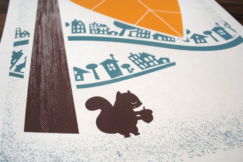 Autumn Artprint - Limited Edition Silkscreen Print 10 x 22