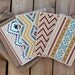 Native Note Card Set - 12 Navajo Inspired Hand Screen Printed Note Cards - Blank Inside - Package in a Burlap Drawstring Pouch