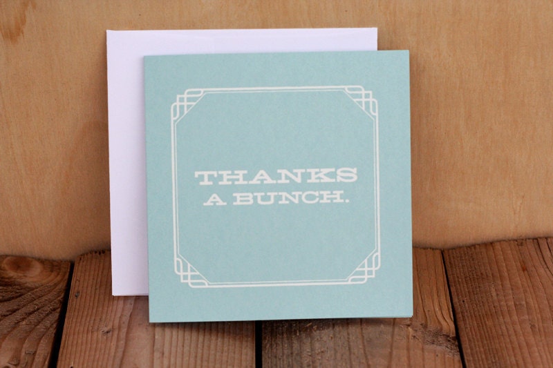 Thanks a Bunch - Hand Printed Silkscreen Greeting Card / Note Card - Blank Inside