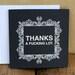 Thanks a F-cking Lot Hand Printed Silkscreen Greeting Card / Note Card - Blank Inside