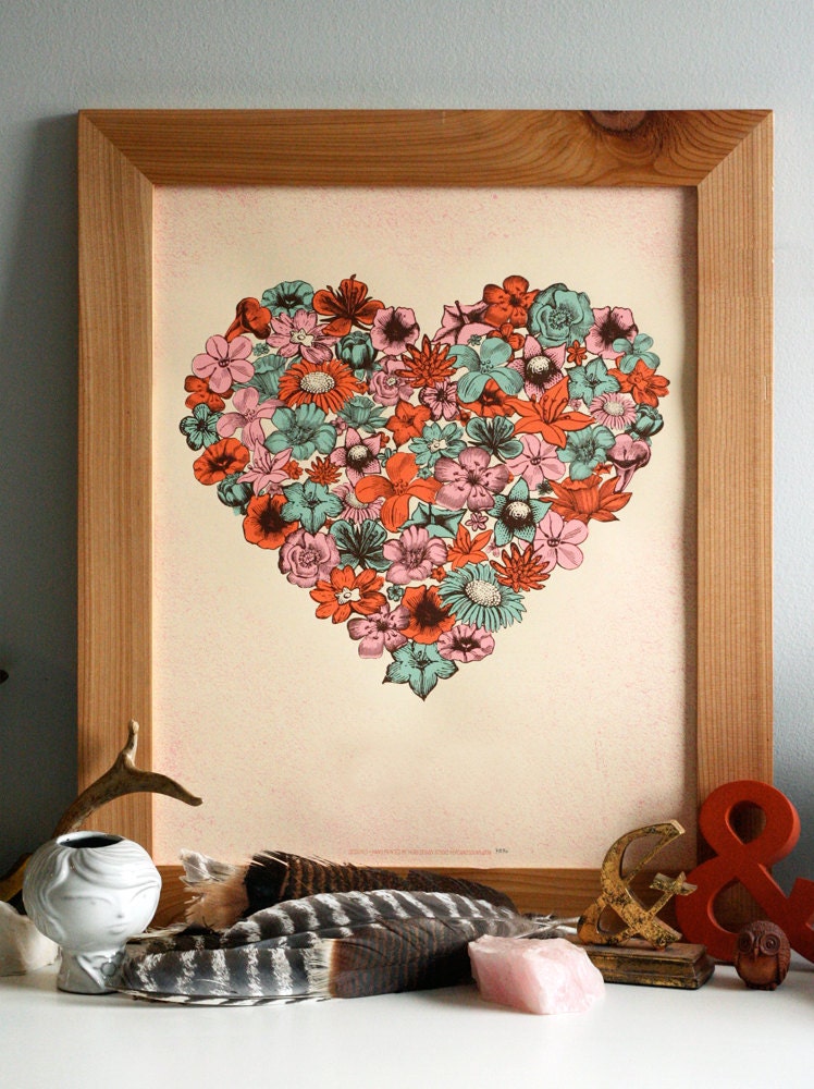 Love Bouquet - Limited Edition Hand Printed Silkscreen Poster / Art Print - Hero Design Studio