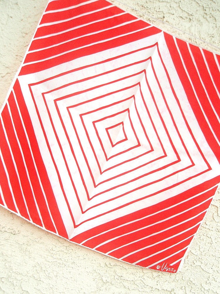 Mod Diamonds - a 1960's signed Vera Neumann Ladybug silk scarf