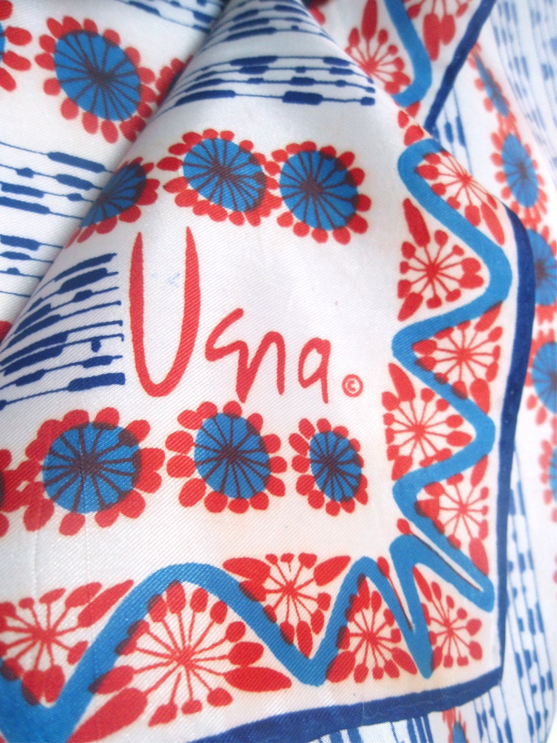 Musical Flowers - a vintage 1960's Vera Neumann hand-painted scarf