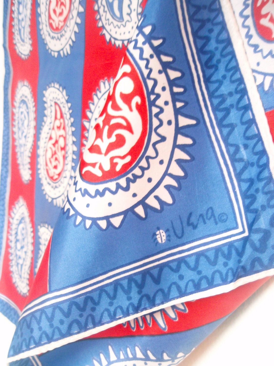 American Paisley - a vintage 1960's Vera Neumann Lucky Ladybug Scarf
