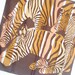 African Zebras - a rare, vintage Vera Neumann Lucky Ladybug hand-painted silk scarf - 34 inches - MINT