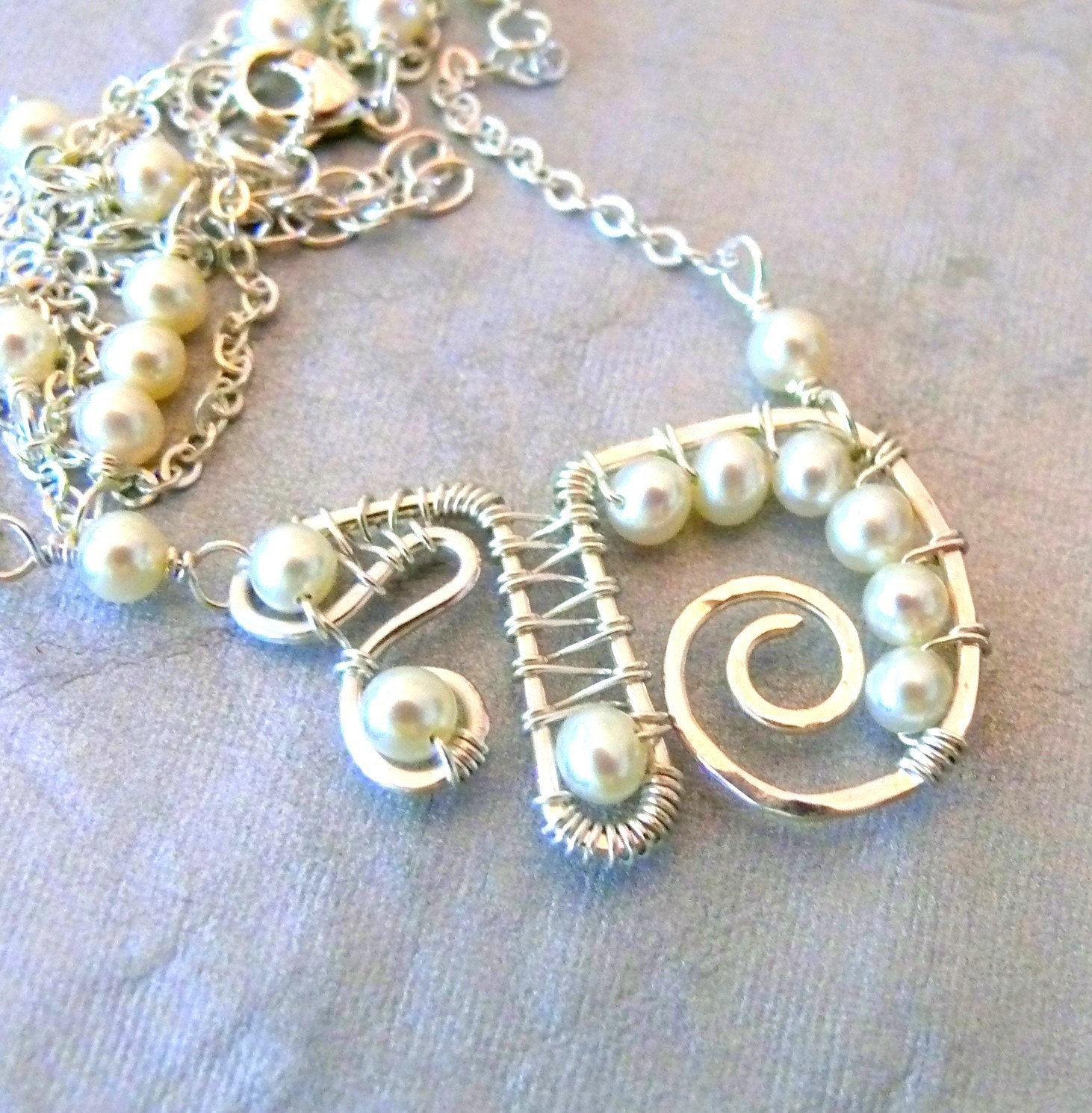 Colors of Life - White CHAI, pearl and sterling silver necklace.