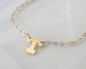 Your Initial Necklace - 14K SOLID GOLD Ultra Feminine Initial Monogram