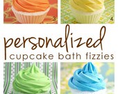 personalized cupcake bath fizzies, QTY 8