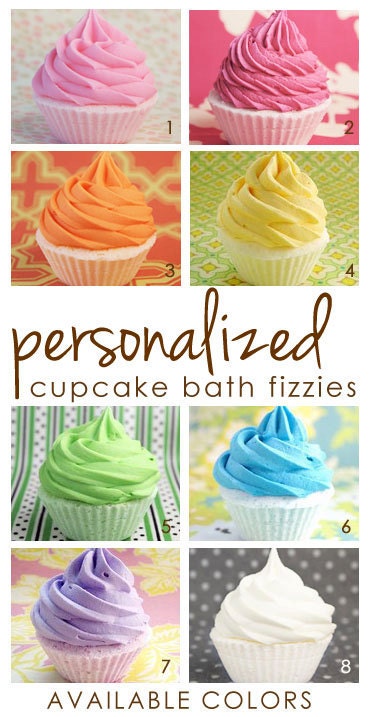 personalized cupcake bath fizzies, QTY 24