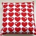 Bright Red Hearts Retro Pillow / Cushion Cover