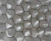Durian - Large Textured Ceramic Wall Tile - Sculpture Modern White Contemporary Art Decor