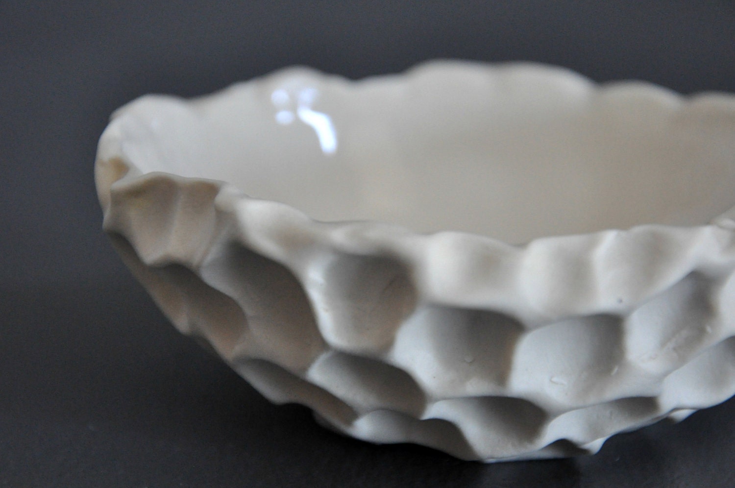 Small Coral Bowl - White Porcelain Kitchen serving