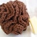 Crocheted Chocolate Brown Bath Puff - SAMPLE soap included