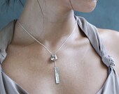never settle for anything less than butterflies - 18" sterling silver fortune cookie lariat with fortune message in front