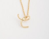 e - 18k vermeil handwritten initial pendant