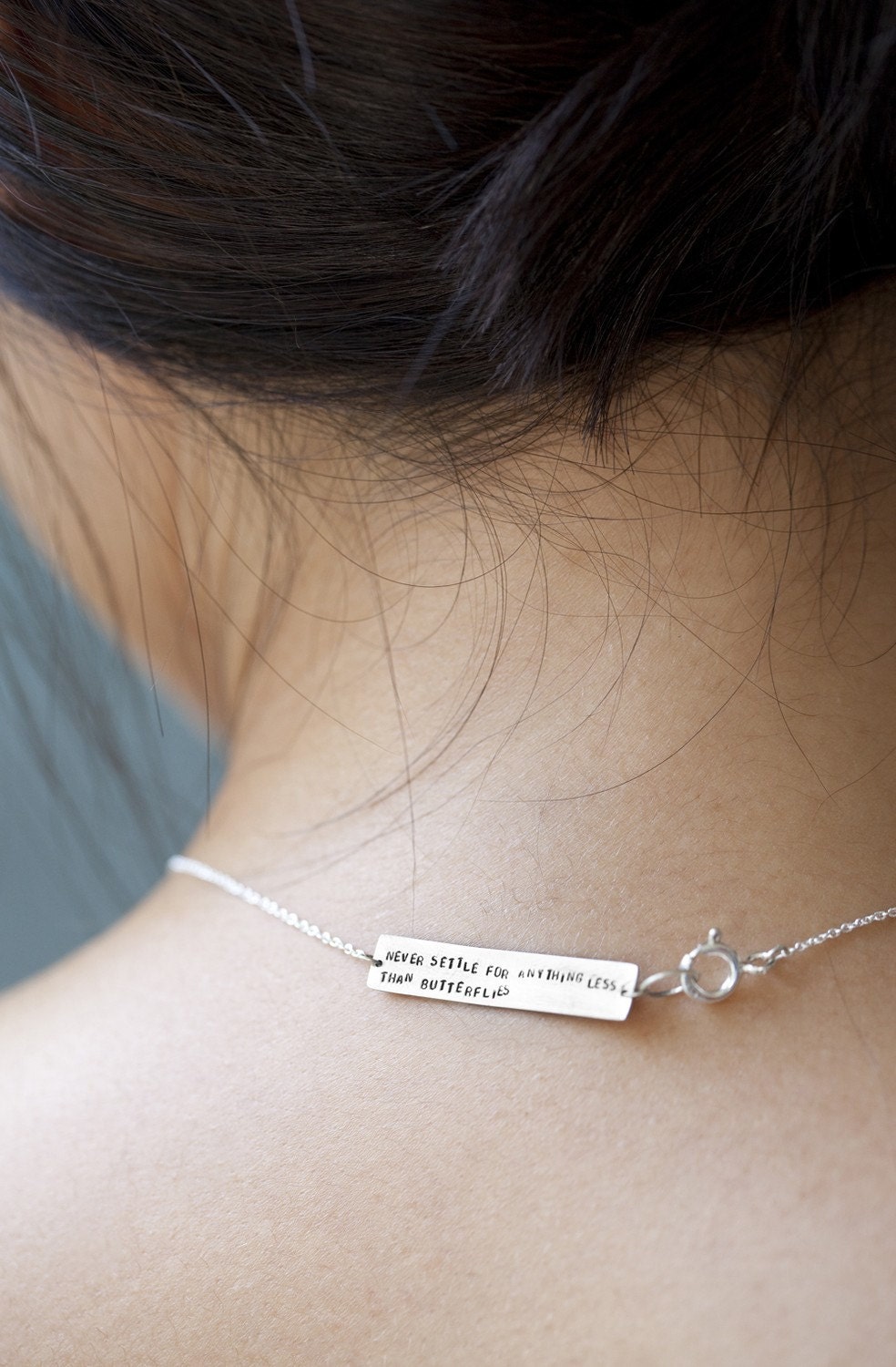 customize your fortune - 16" sterling silver fortune cookie necklace with fortune message at clasp