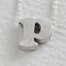 p - sterling silver block letter initial necklace