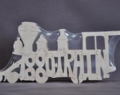 1880 Train Puzzle Wooden Toy Hand Cut with Scroll Saw
