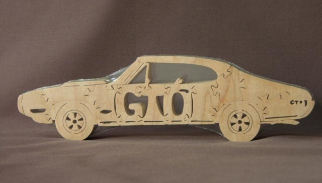 Vintage Pontiac Gto Car Puzzle Wooden Toy Hand Cut By Puzzimals 