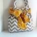 Reserved for Emma Dobbs Large Bow Handbag Made of Chevron  Fabric