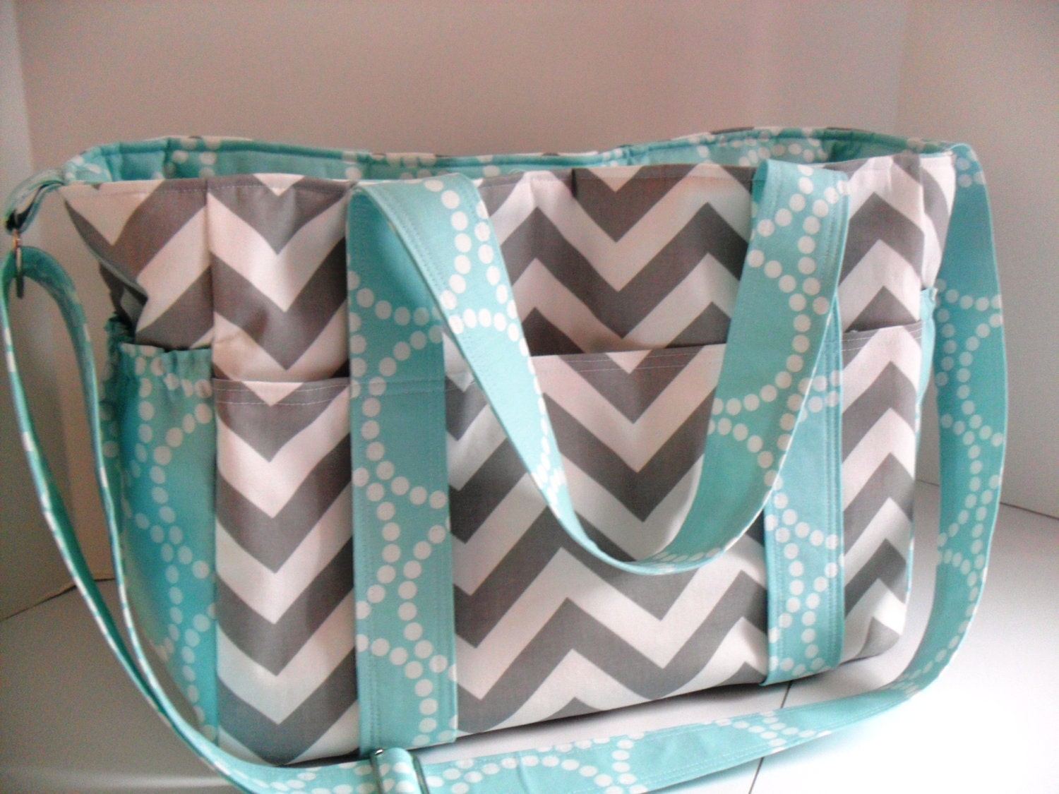 Custom Made Extra Large Chevron Diaper Bag / You Pick Colors