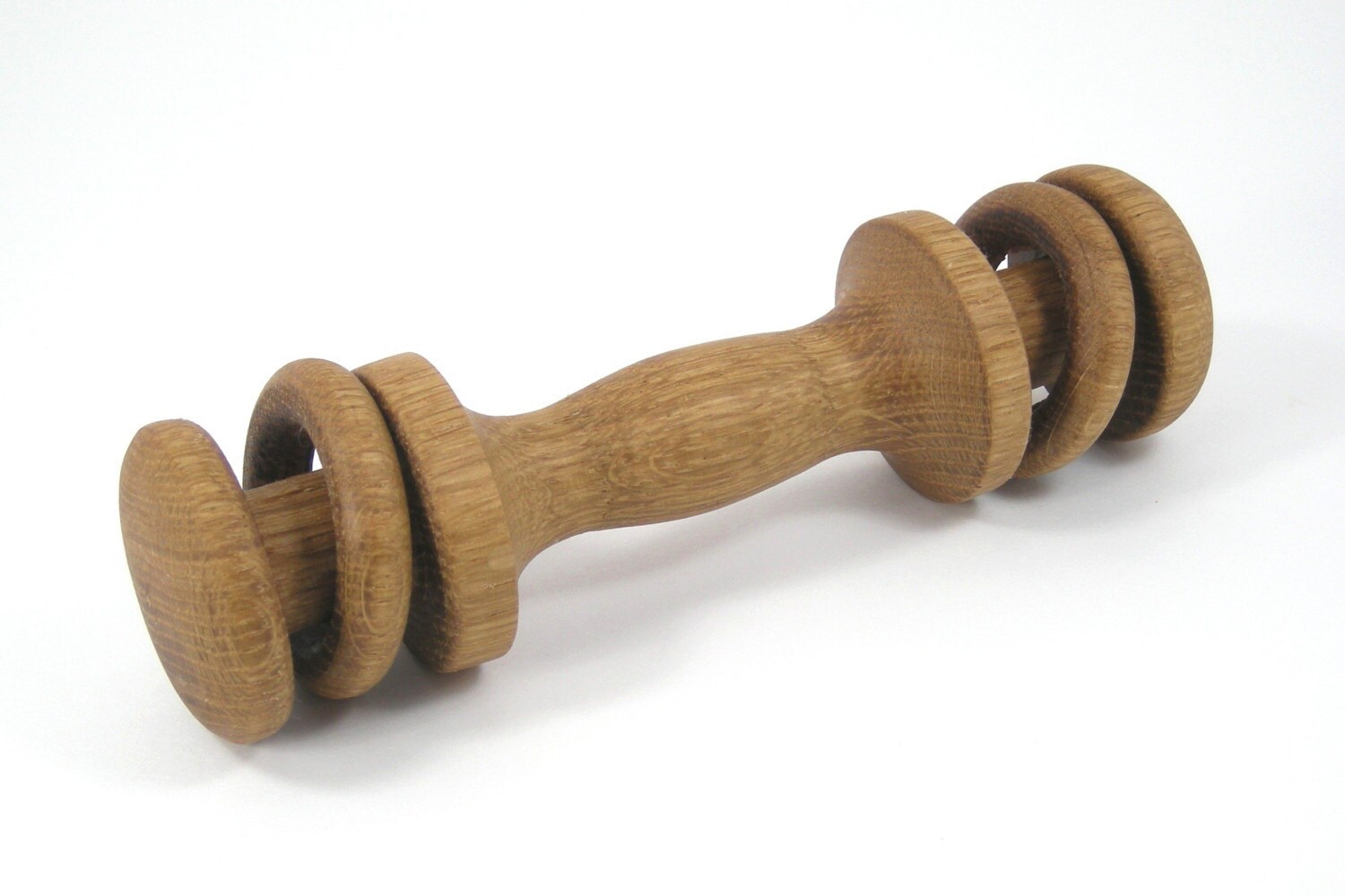 Turned Oak Baby Rattle by WoodAndGlass on Etsy
