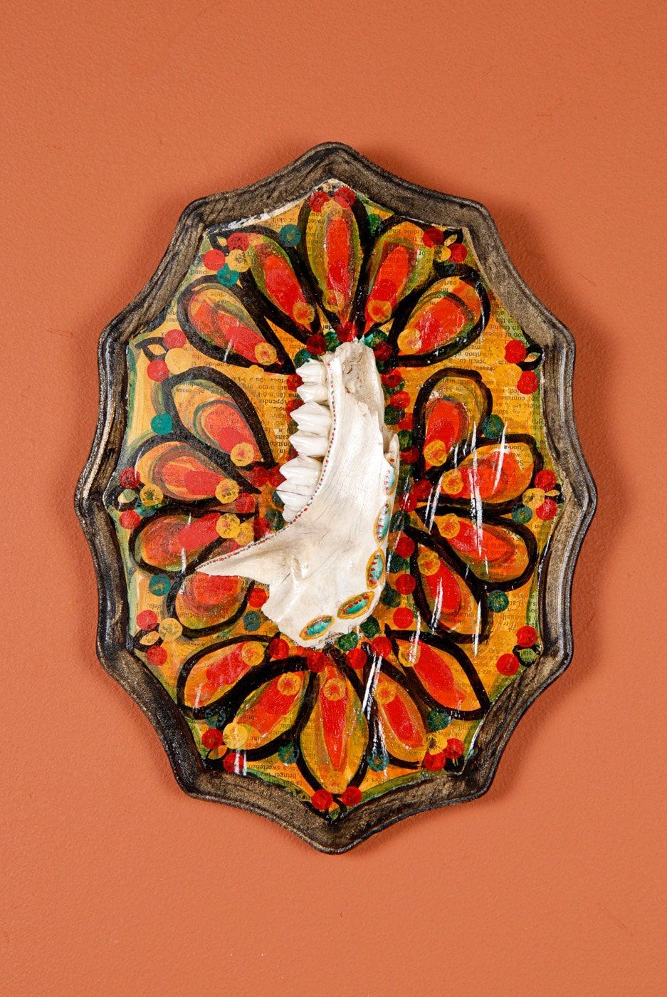 All that is Left of my Friend, (Bone Relic on wood plaque)