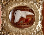 His Time was Brief, Modern Relic (with rodent jaw bone in golden frame)