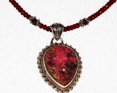 Ruby and Garnet Necklace with Zoisite and Sterling Silver Pendant