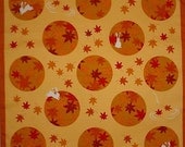 Small Size Cotton 'Rabbits and Maple Leaves' Furoshiki Japanese Fabric w/Free Shipping